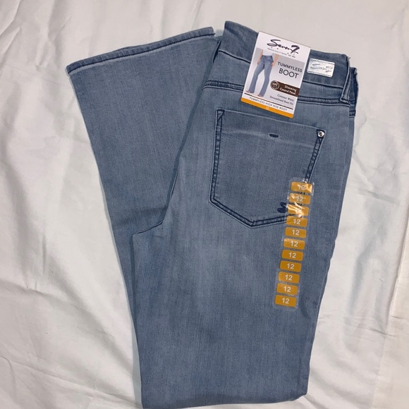 Seven7 Denim - NEW! Seven7 Tummyless High Rise Boot Light Denim Jeans Size 12